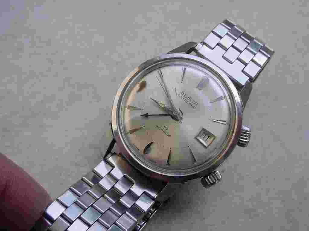 Vintage Collectible Alsta Mechanical Datalarm In Stainless Steel Case & Bracelet