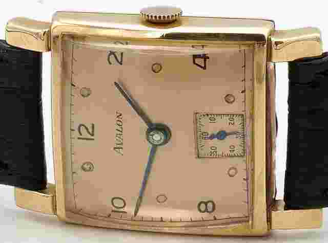 Vintage Avalon Watch 14K Gold 17 Jewels Cal. EON Clean Runs New Strap