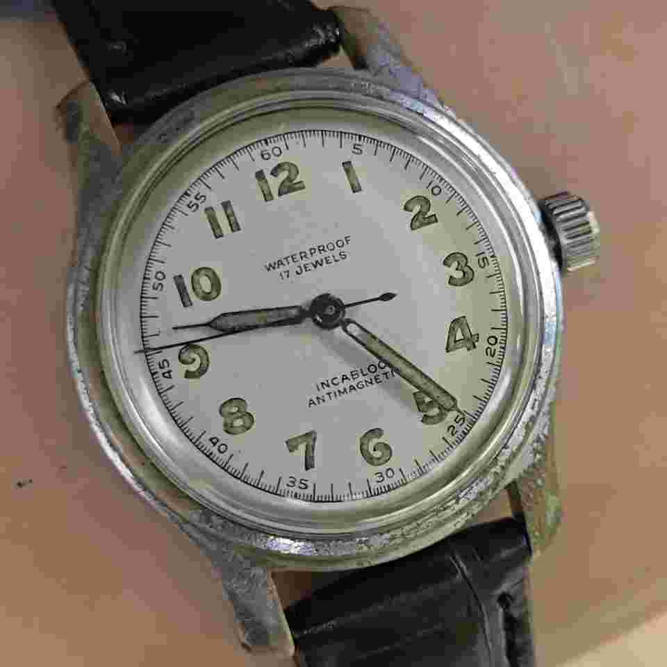 Vintage RODANA men's manual wind watch Military swiss AS 1194 17Jewels 1940s WWⅡ