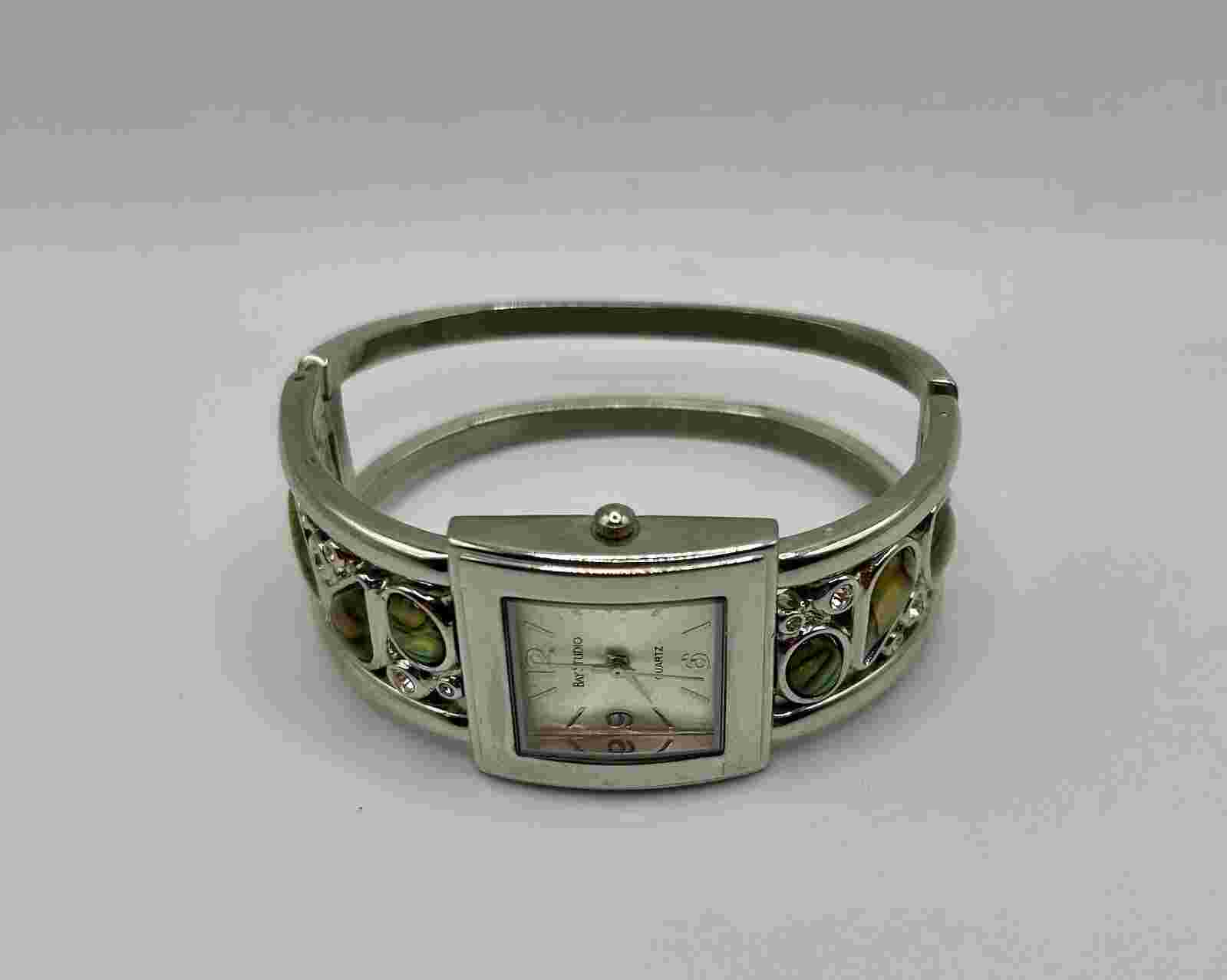 [NOT TESTED] Bay Studio Hinge Watch Silver Tone With Accents & Rhinestones