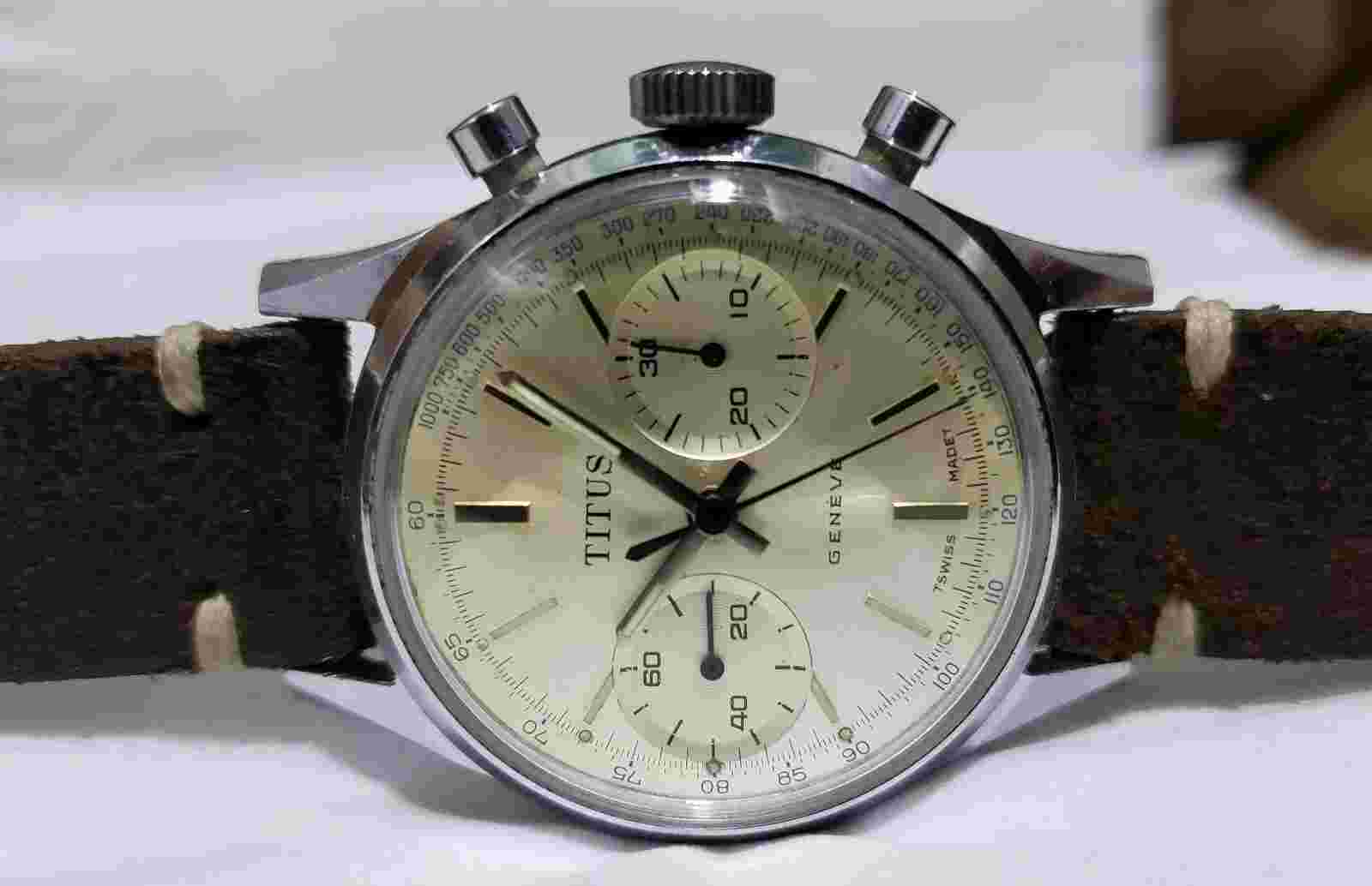 RARE VINTAGE TITUS CHRONOGRAPH MECHANICAL STEEL MENS WATCH