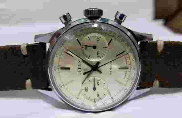 RARE VINTAGE TITUS CHRONOGRAPH MECHANICAL STEEL MENS WATCH