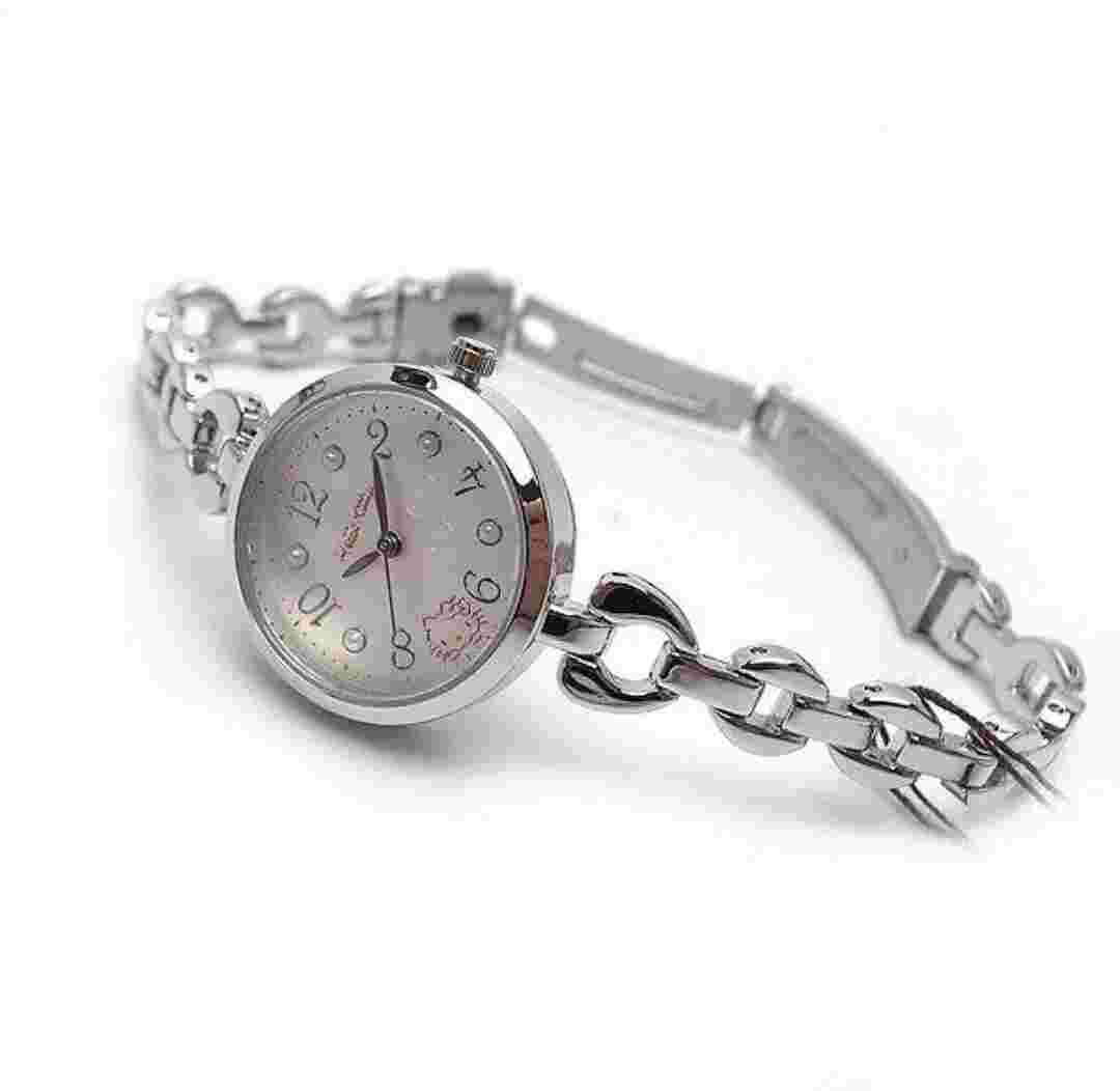 Hello Kitty Watch Ladies Silver Kitty Watch KT005-1 Suitable for children and...