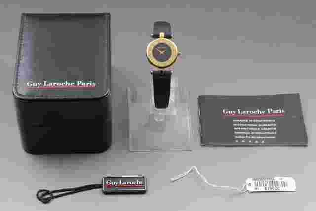 [Exc+5] Guy Laroche quartz women's dial black round watch From JAPAN