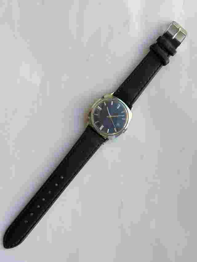 Vintage RARE Men Wrist Watch ORION CALENDAR SWISS BLUE DIAL 1 JEWEL FB 8800 RRR