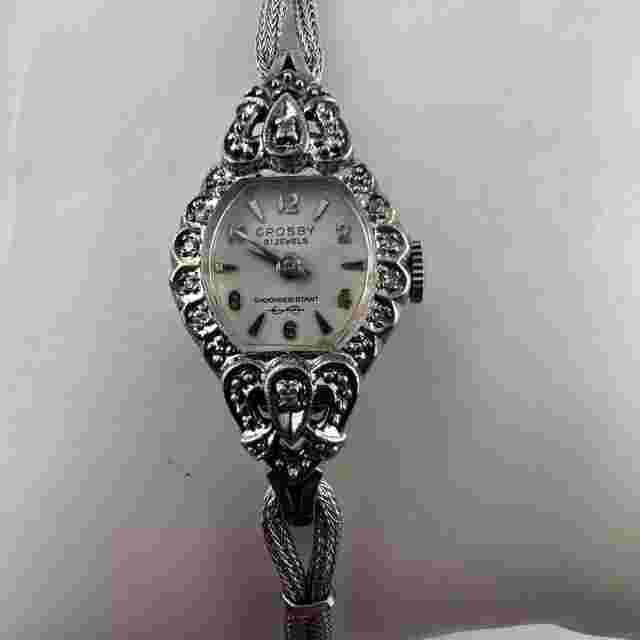 Running - Vintage Women’s Crosby 21J Genuine Diamond Rolled White Gold Watch