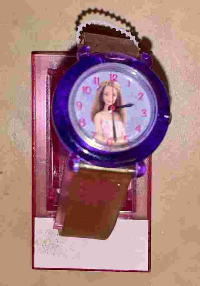 Vintage Barbie Watch Pink Plastic Strap With Flowers New