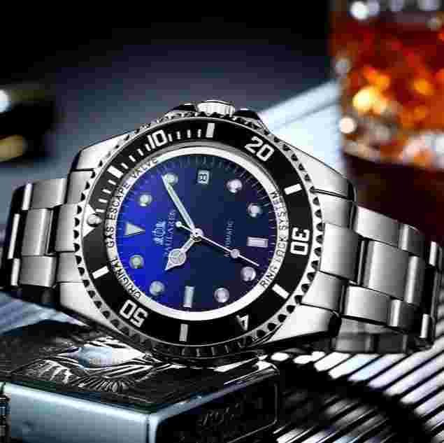 Paulareis Luxury Automatic Watch Men's Stainless Steel Waterproof Luminous Diver