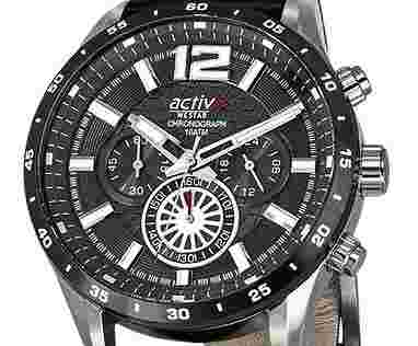 Westar Activ Black Dial Chronograph Quartz 100M Men's Watch 90249SBN103