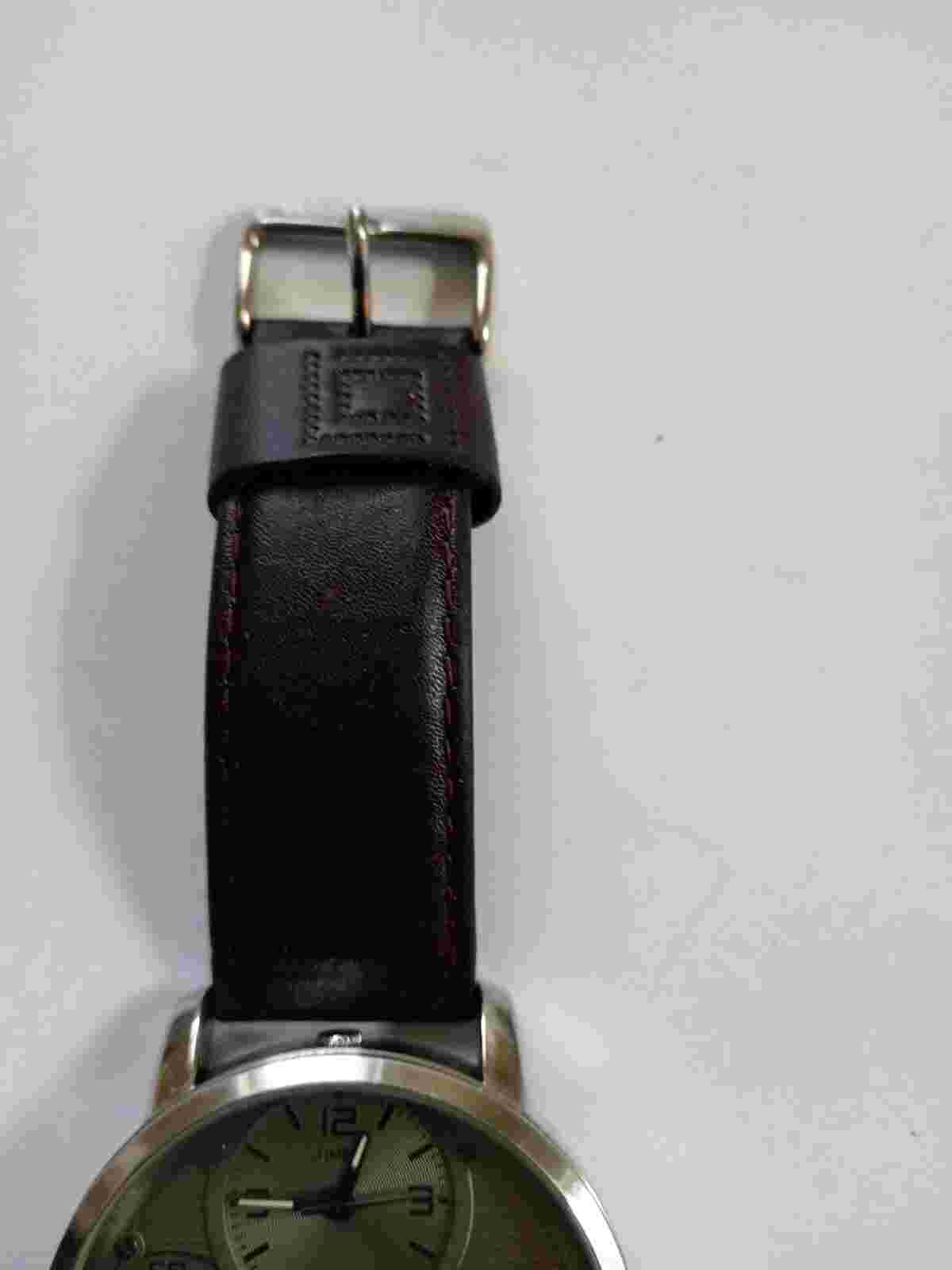 Claiborne Quartz Analog Timepiece Brown Dial Brown Leather Strap Men's Watch