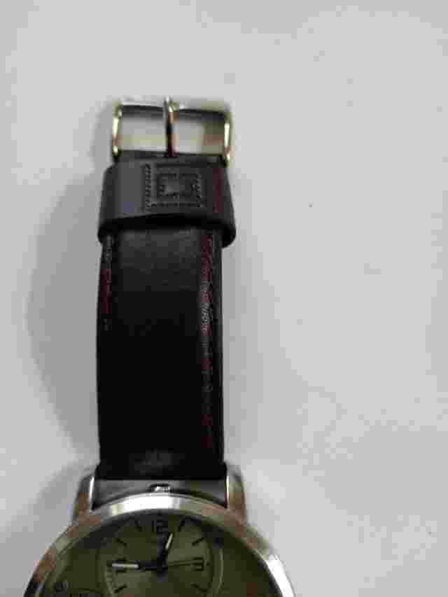 Claiborne Quartz Analog Timepiece Brown Dial Brown Leather Strap Men's Watch