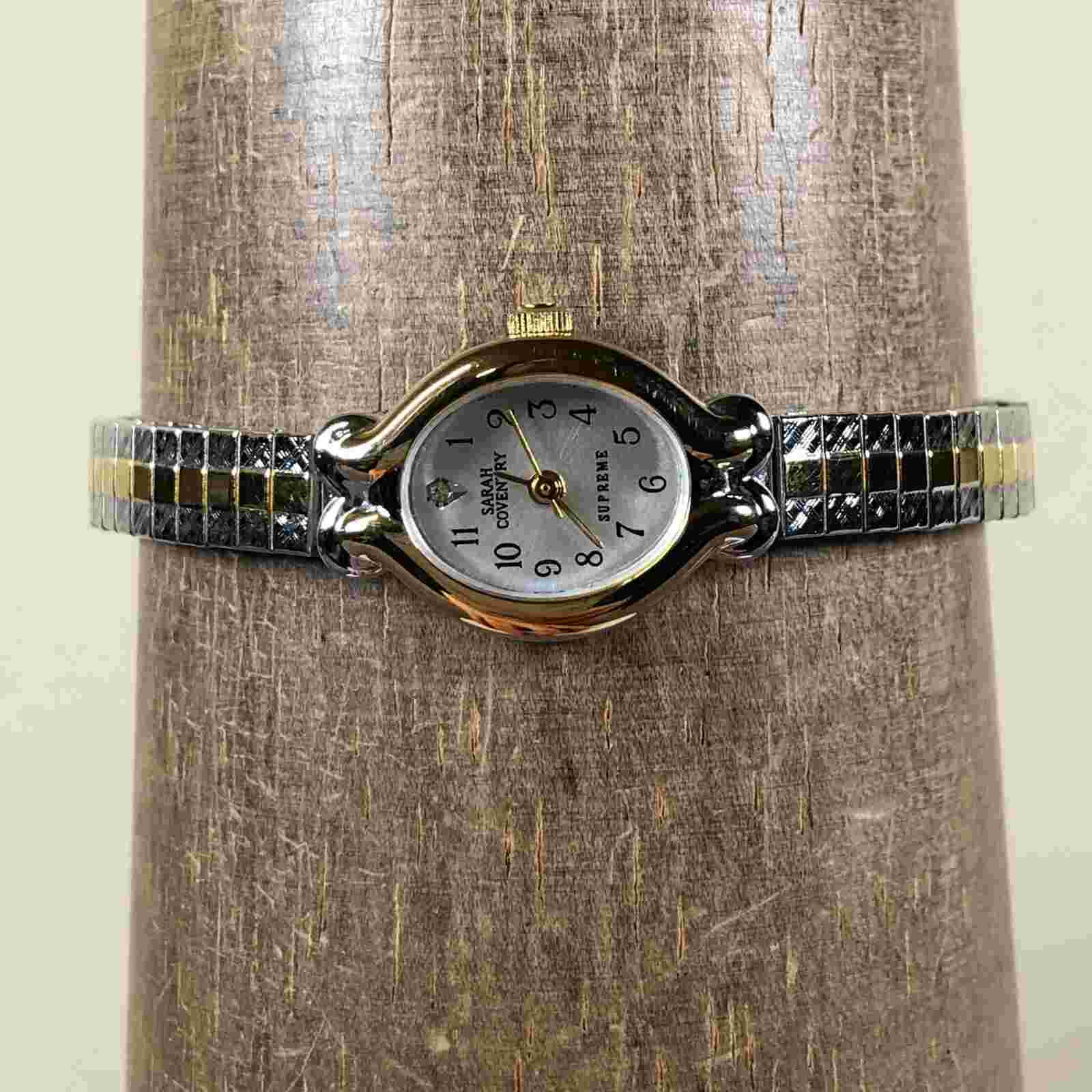 Sarah Coventry Supreme Women LSS702P Dress Oval Expansion Quartz Watch 6 3/4"