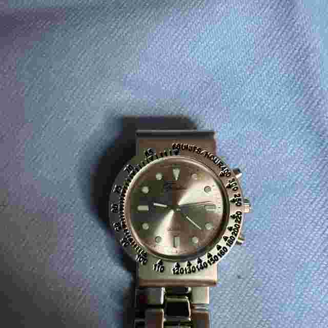 Fondini Watch Mens Silver Tone Countdown Chronograph Bezel New Battery 40mm