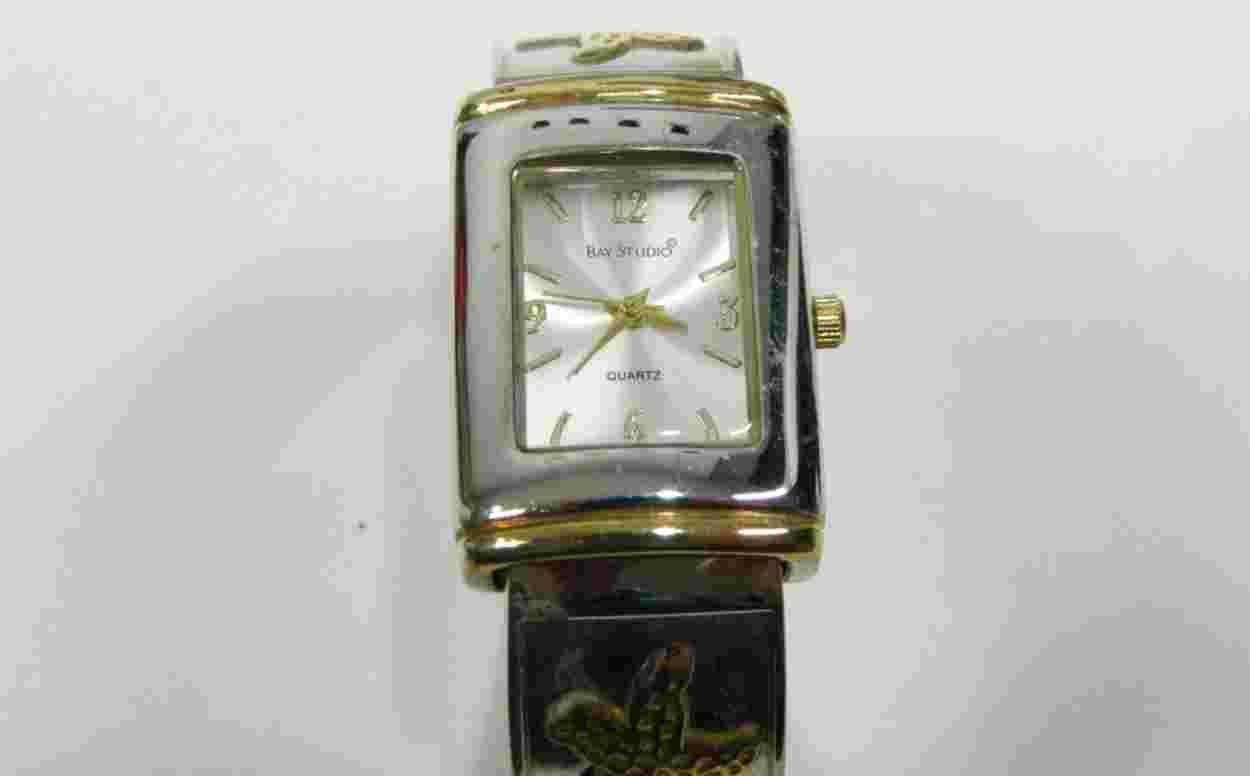 Bay Studio Gold & Silver tone sea theme starfish cuff/bangle Lady's watch