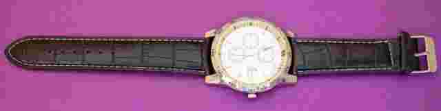 8 inch, Vintage Black Lace White Modern Style Watch by Charles Dumont - Q37