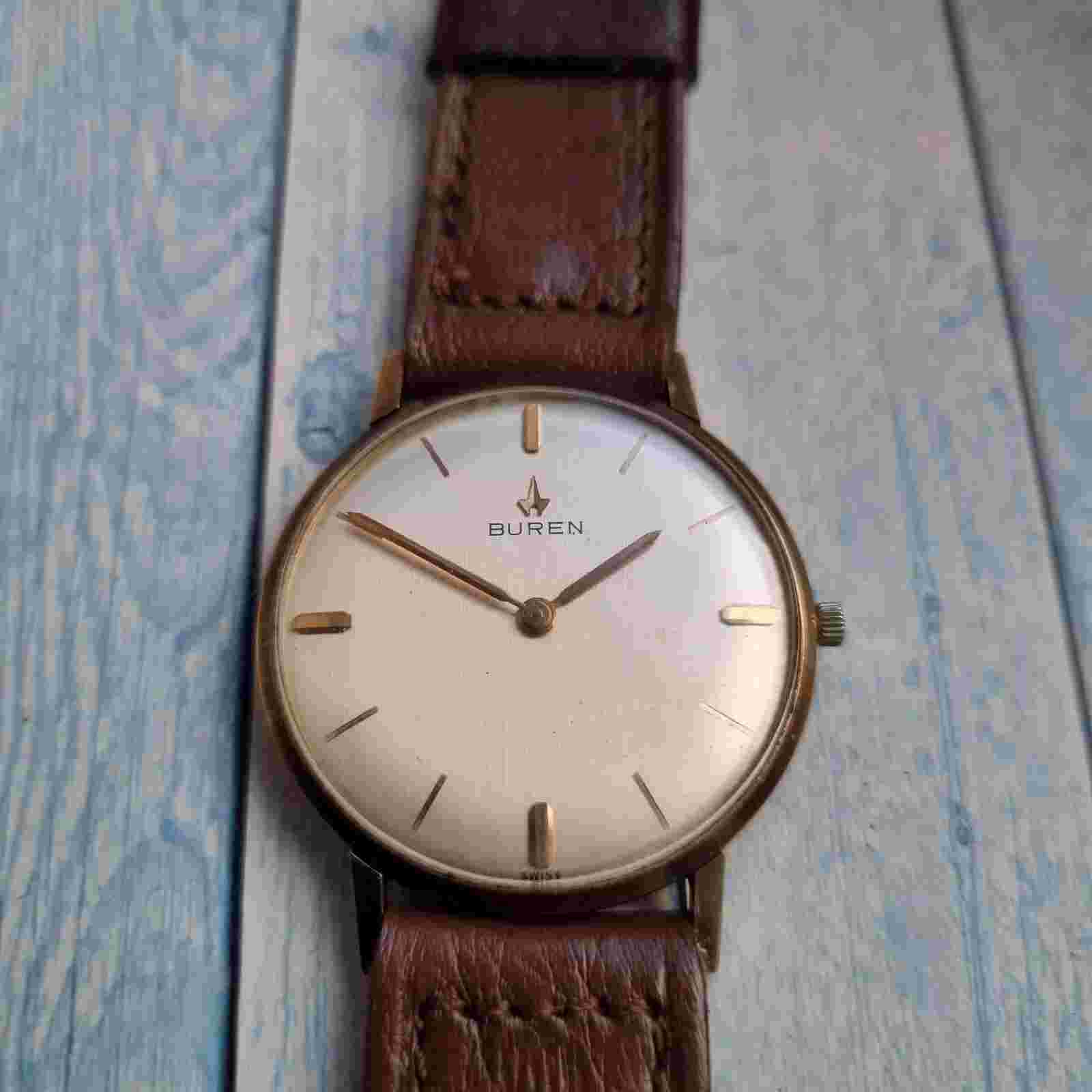 Vintage 9k Solid Gold Hand-Winding Buren Men's Watch Cal. 280  9ct