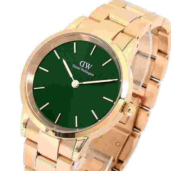 Daniel Wellington Watch Iconic Link Emerald 28 Rose Gold Dw00100421 Green