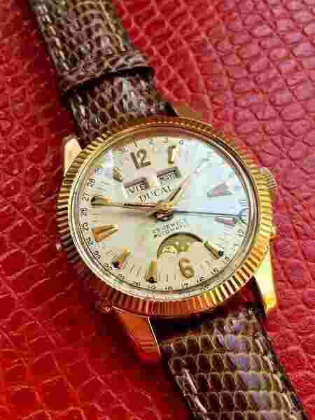 Rare Ducal High Class Felsa 693 Bidynator Moonphase Calendar Screw Back Case
