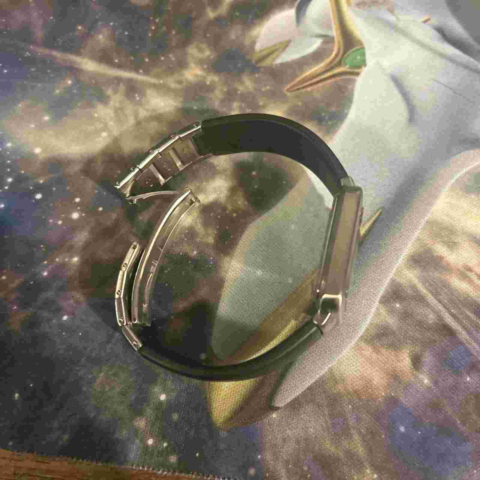 Gino Franco Men's Square Stainless Steel Case and Rubber Strap Watch