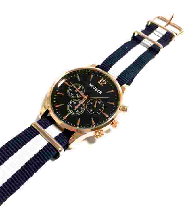 Unisex Fashion Casual  Date Analog Quartz Textile Strap Wristwatch