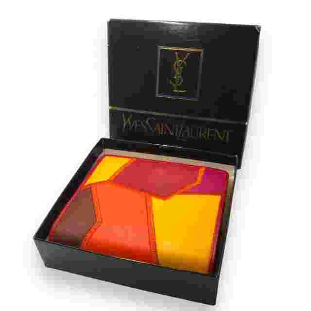 Yves Saint Laurent Multicolor Fabric Wallet Unisex 3.9in x 3.5in Excellent