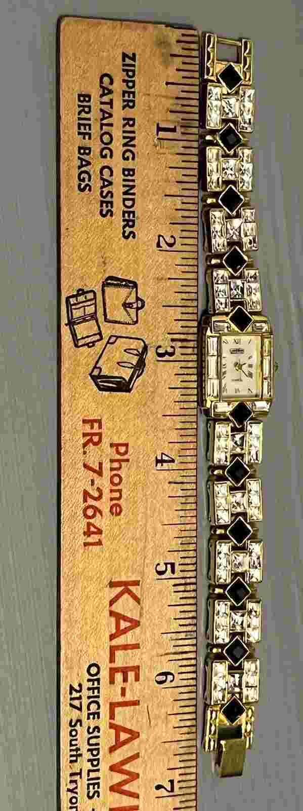 Vintage Giovani Beverly Hills Rhinestone Quartz Ladies Womens Wristewatch