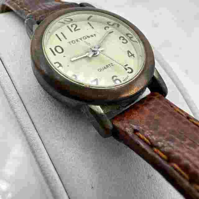 Tokyobay Womens Bronze Tone and Brown Strap Watch, New Battery