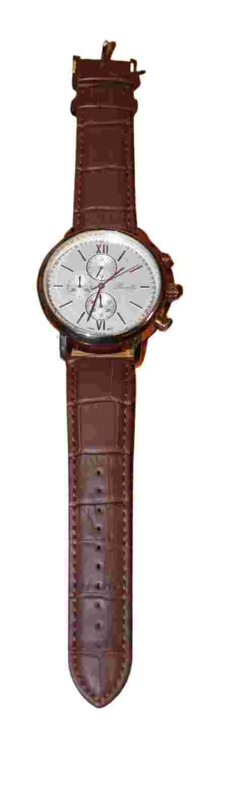 Romilly Mens Automatic Analog Watch rose gold Case Brown Leather Multi Function