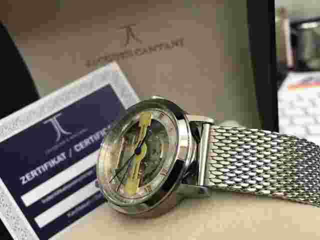 Jacques Cantani Skeleton Automatic Watch Designer Timepiece Japan Glass Bottom