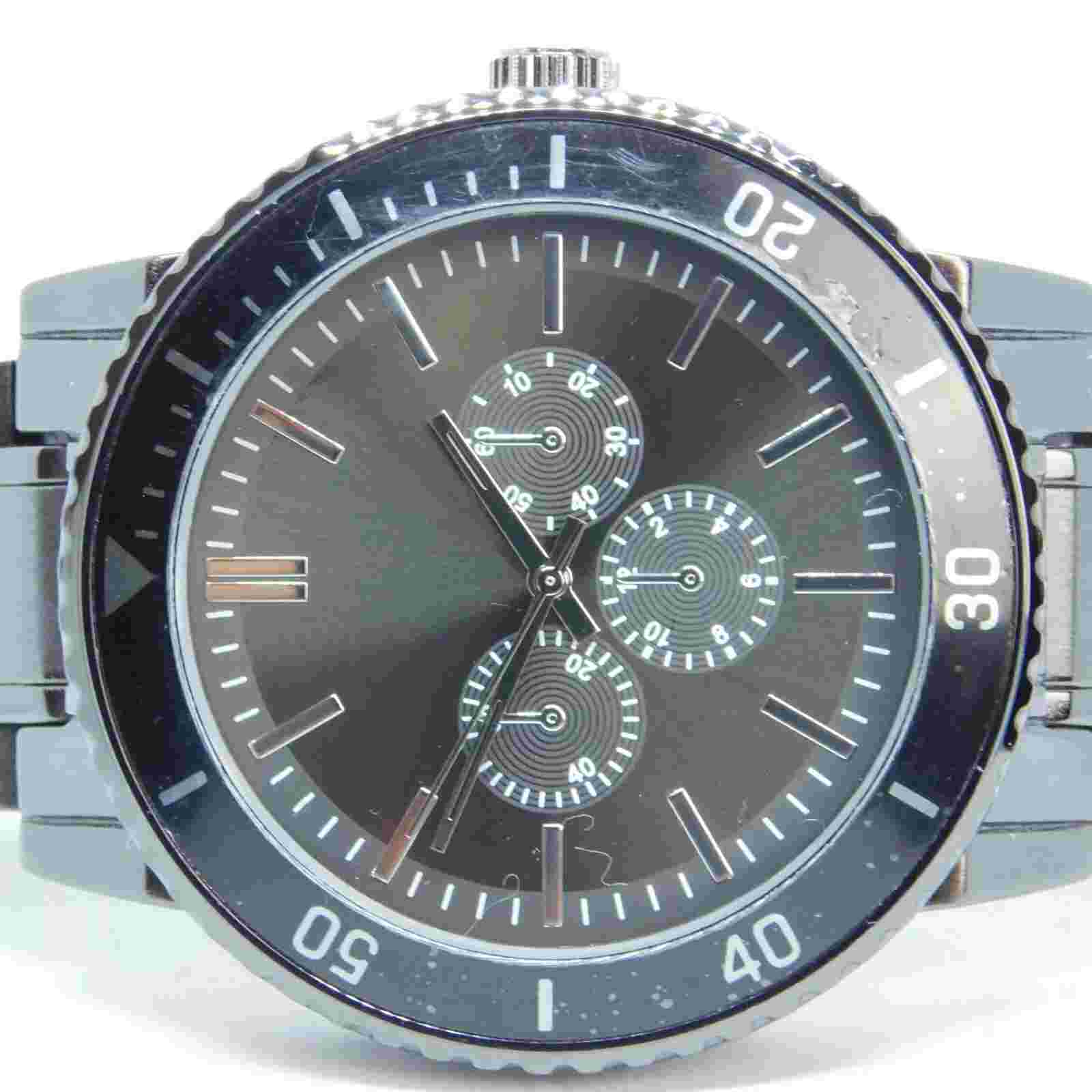 FMD FMDAL1024 Black Tone Quartz Analog Men's Watch Sz. 7 3/4" New Battery