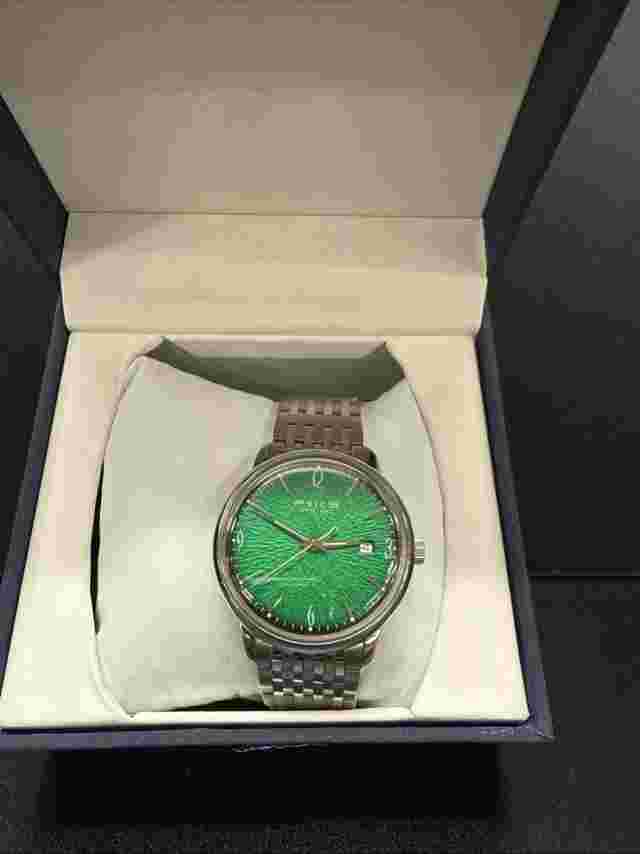 Men's Automatic Mechanical Watches Emerald Green Stainless Steel Thin Waterproof