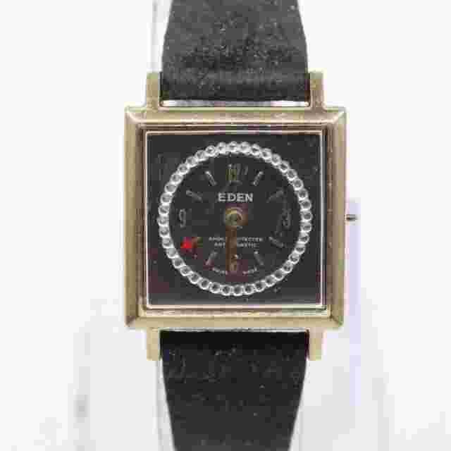 Vintage EDEN Watch Womens Gold Tone Stainless Steel Swiss Made Rhinestones Dial