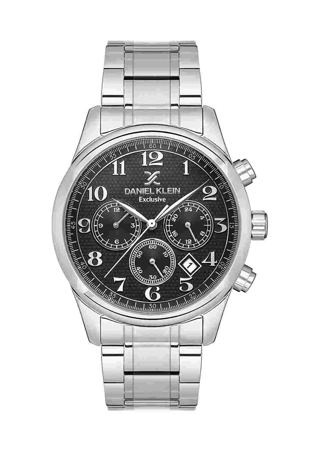 Daniel Klein Exclusive Men Black Dial/Silver Watch