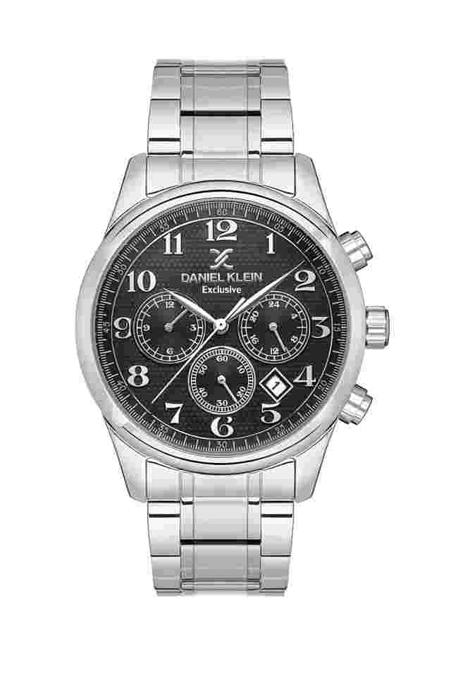 Daniel Klein Exclusive Men Black Dial/Silver Watch