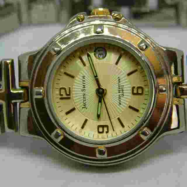 Jaclyn Smith 3553 Two Tone Quartz Analog Women's Watch Sz. 6 1/2" New Battery