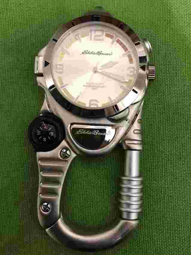 Eddie Bauer Micro Light Clip Keychain Watch Compass .