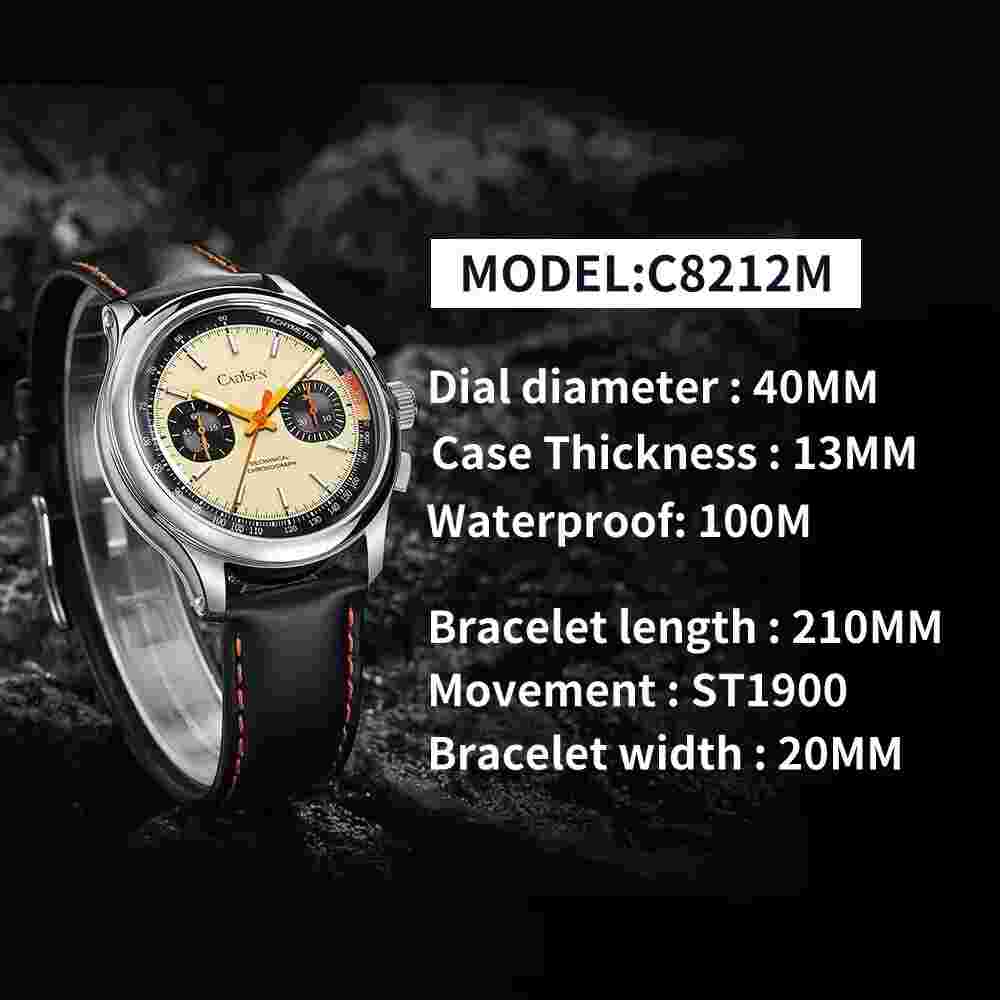 CADISEN Chronograph Automatic Watches For Men Mens Watches For Men Luminous Dial