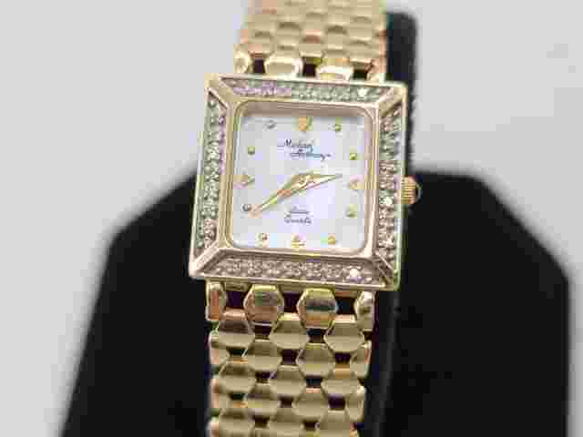 14k Yellow Gold Michael Anthony Ladies Wristwatch w/Diamonds -UESD- W95