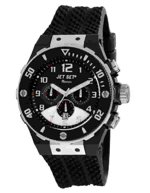JET SET Monza Men's Chronograph Watch 46 mm 10 ATM Silicon Strap J3204B-237
