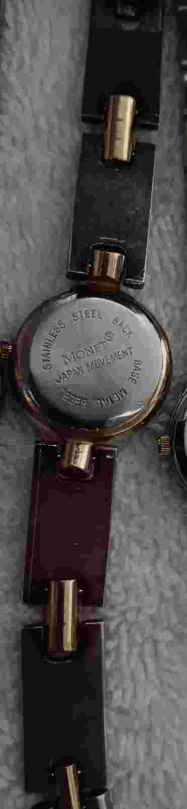 Vintage Monet Gold and Silver Tone Bracelet Fleur De Lis Women's Watch