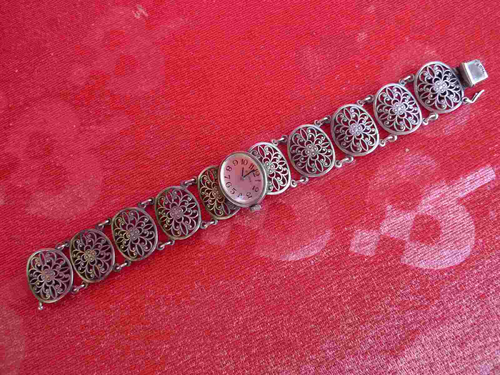 Beautiful, old Wrist Watch, 800 Silver, Trachtenuhr, Hand Wound, Bifora