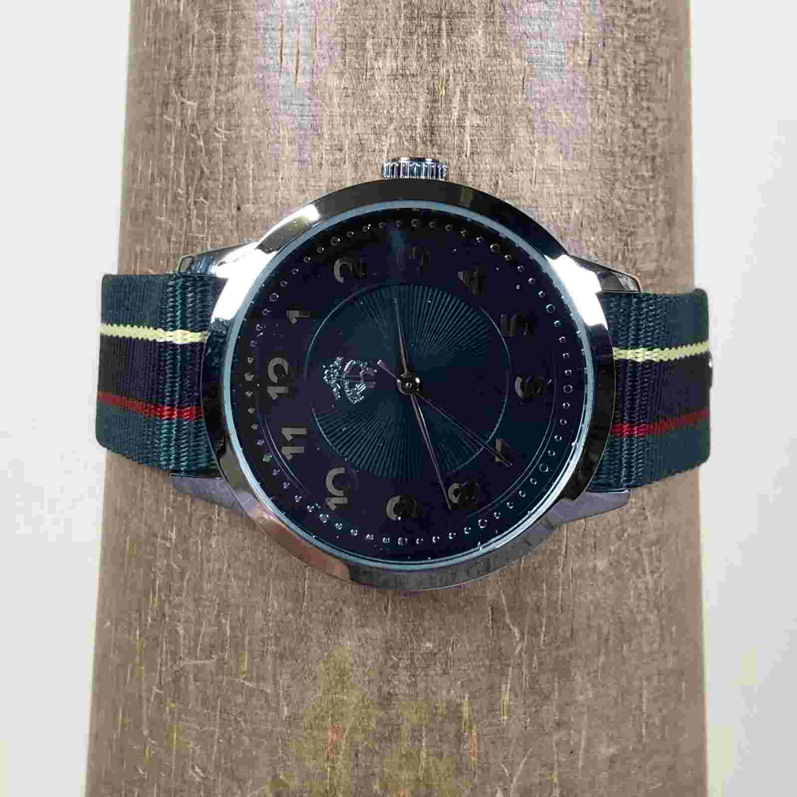 Brooks Brothers Men Classic Extra Nylon Strap 33mm Quartz Analog Watch 7 1/2"