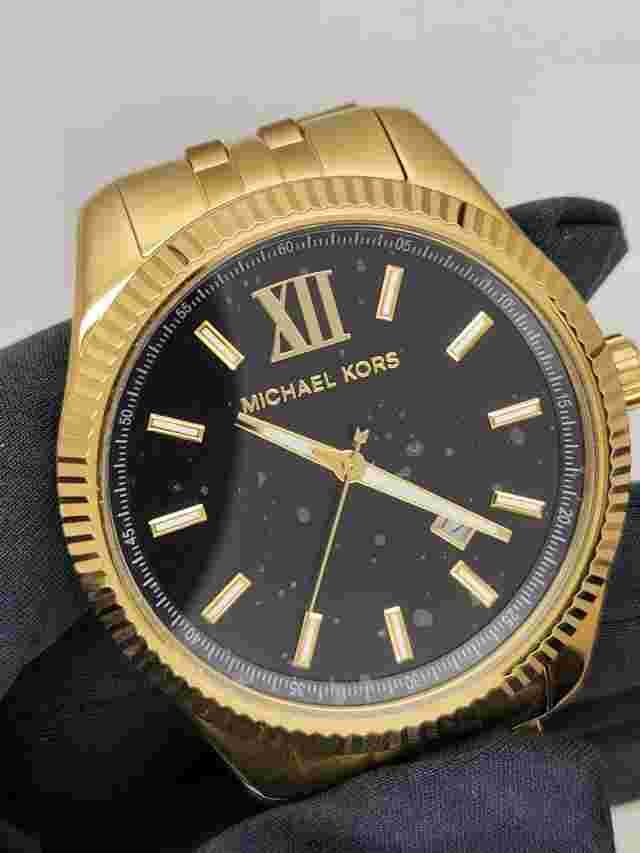 Michael Kors Lexington Gold Stainless Steel Black Dial Men's Watch MK8751