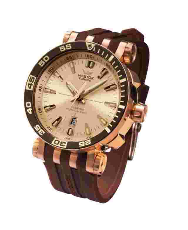 VOSTOK EUROPE Men Analog Automatic Casual Watch Classic Dress Golden Dial Waterp