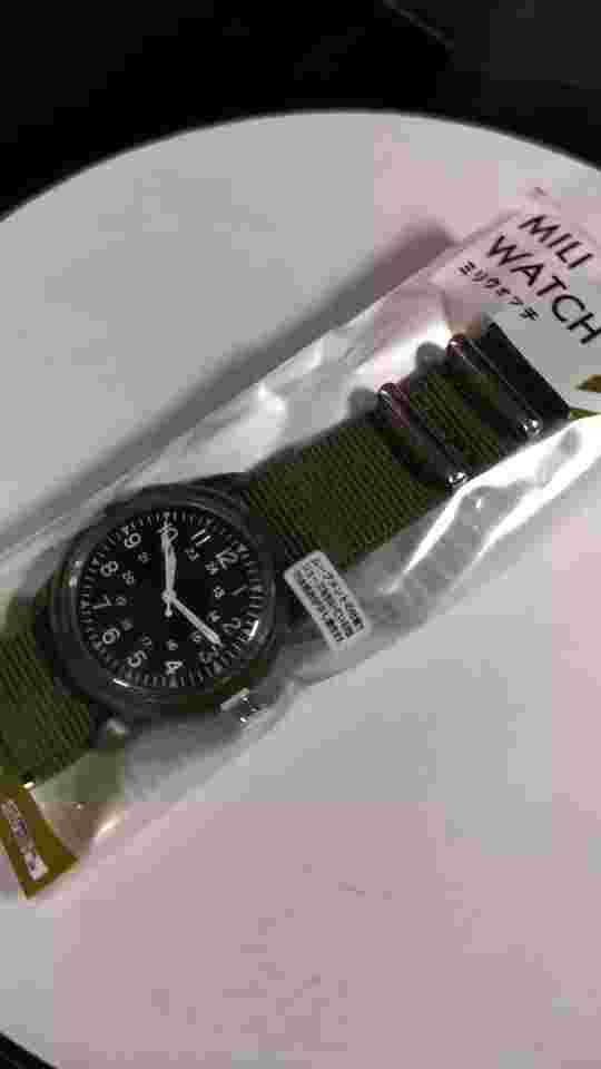 DAISO MILITARY WATCH Hattori/Seiko Movement Japan Green Face=Black  New