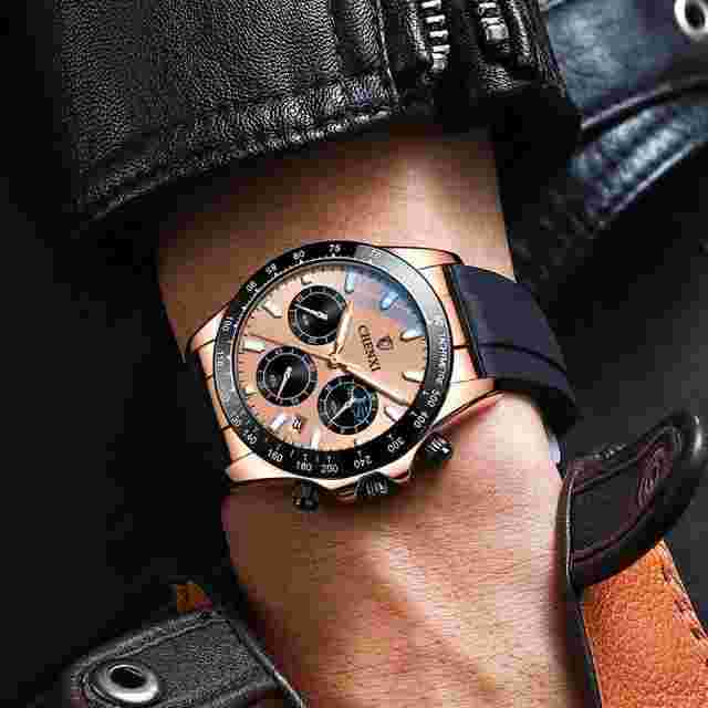 CHENXI Men Quartz Watch Brand Male Chronograph Wristwatch Date Silicone Watches