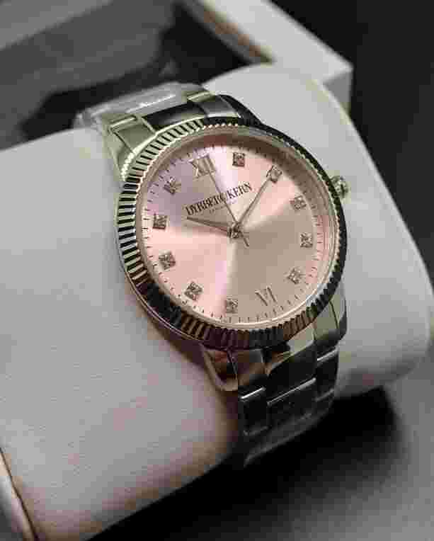 Dyrberg Kern Pink Face Stainless Steel NEW w Box Womens Watch, needs battery