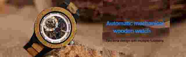 AFRICAN BLACKWOOD WRIST WATCH Bobo Bird AUTOMATIC SELF WINDING - NEW IN BOX XMAS