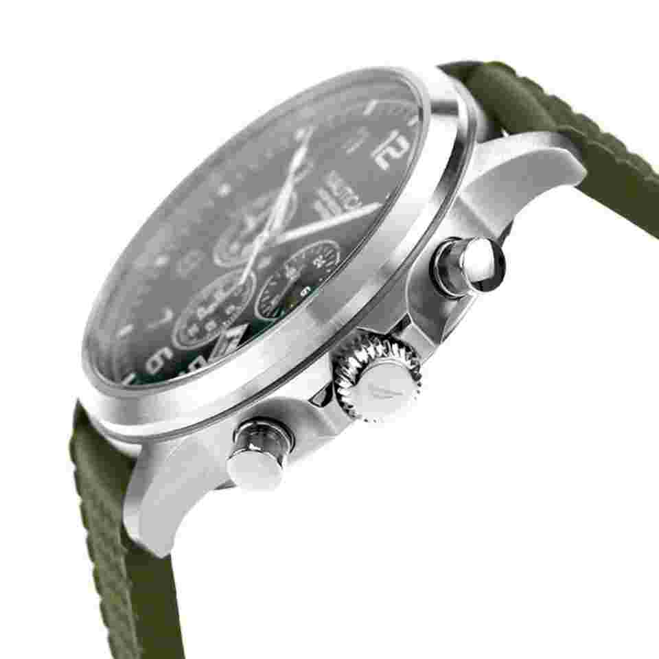 Nautica NAPBOS402 Quartz Watch Green Dial Rubber Band Stainless Steel Case