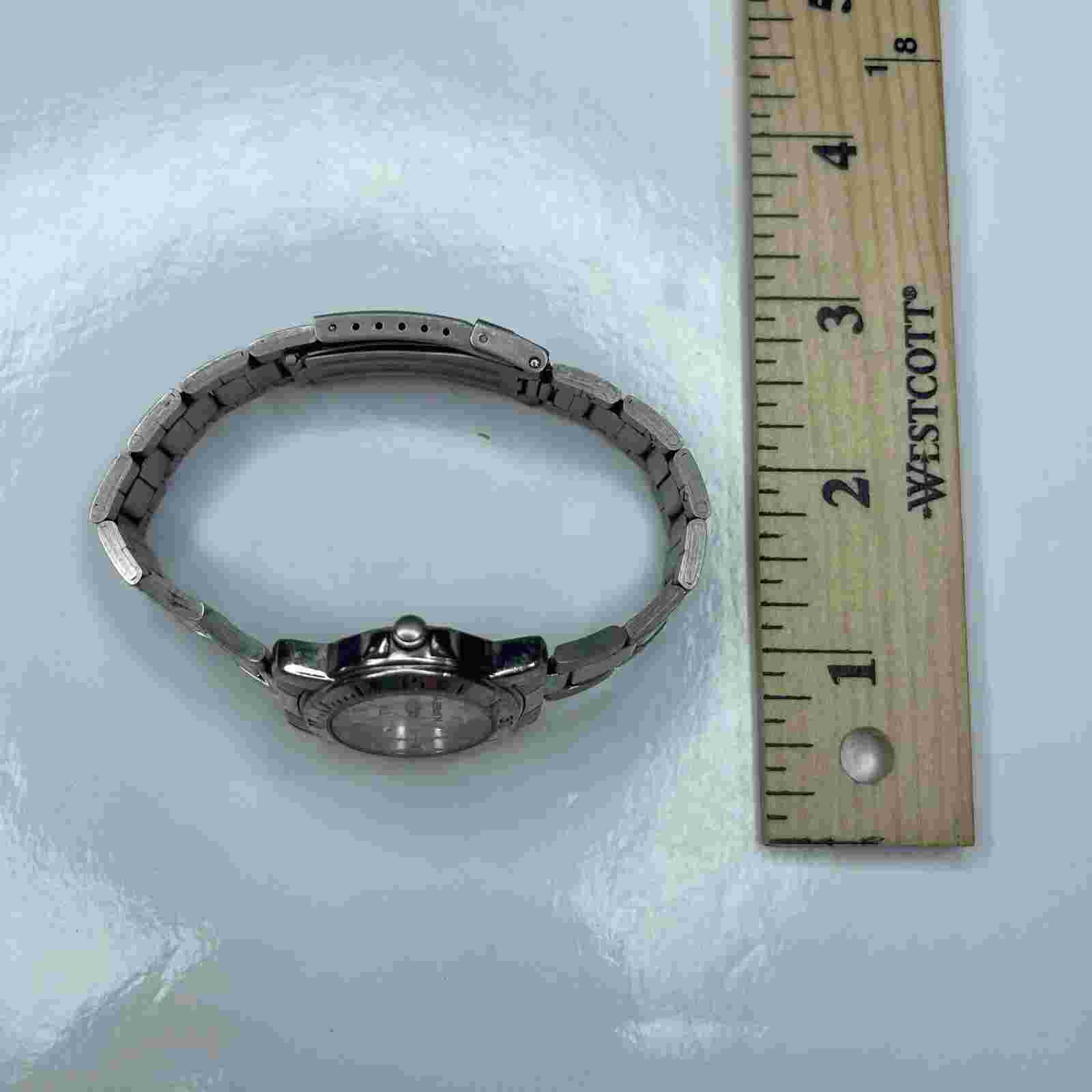 E TFX Kirby Chrono Ladies Silver Stainless Bulova 36M101 B4 WR Untested